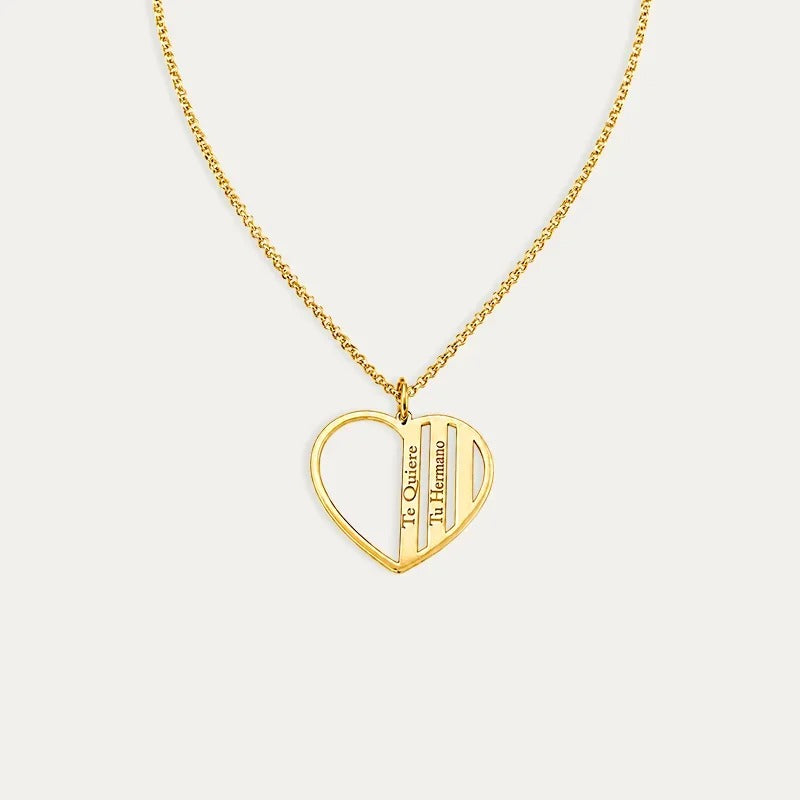 Collar en Plata Dorada Personalizado de Corazón Trio
